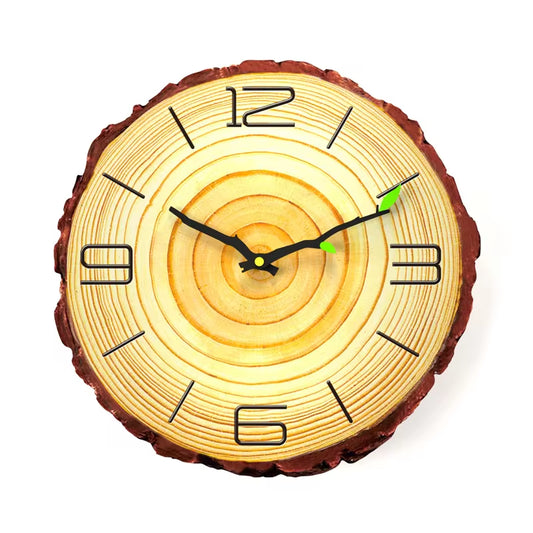 Large Vintage Wooden Wall Clock - Modern Rustic Design for Home, Office, and Café Decoration